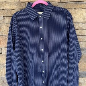 Michael Kors‎ Blue and White Casual Button Down Shirt